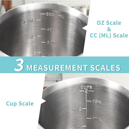 Newness 5 Pack Stainless Steel Measuring Cups Set Metal Measuring Cup - Image 3
