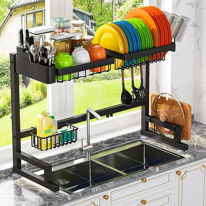 ADBIU 【Fit Sink 24.5"- 32" L 2023 Version Over Sink Dish Drying Rack Snap-On by ADBIU
