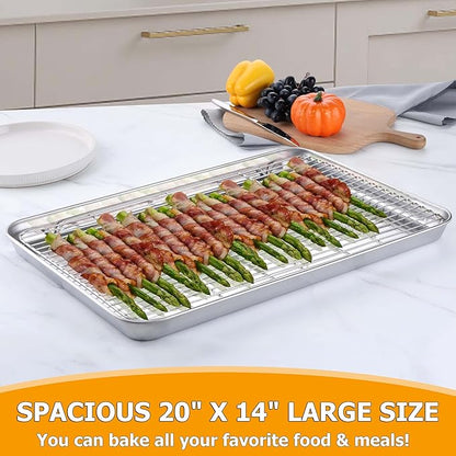 Homikit Baking Sheet with Rack, Big Bacon Baking Tray with Cooling Rack - Image 3