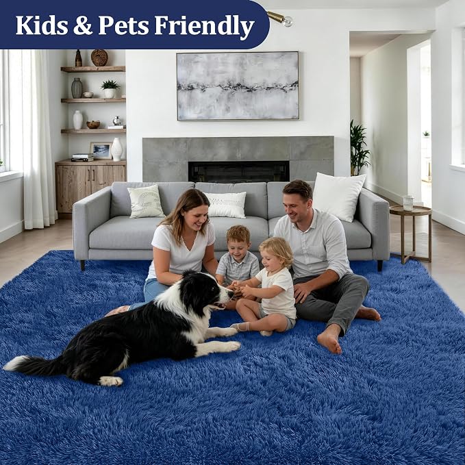 Fluffy 5x7 Area Rugs for Living Room Bedroom: Ultra Soft Shag Rug Non-Slip - Image 4
