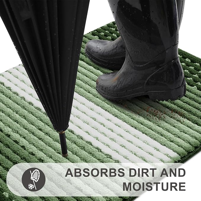 Kitinjoy Indoor Outdoor Door Mat, 47x17 Non-Slip Absorbent Dirt Trapper - Image 2