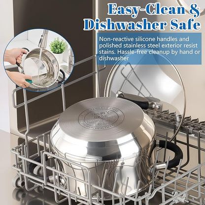 E-far 5Qt Stainless Steel Pot, Stock Pot - Image 5