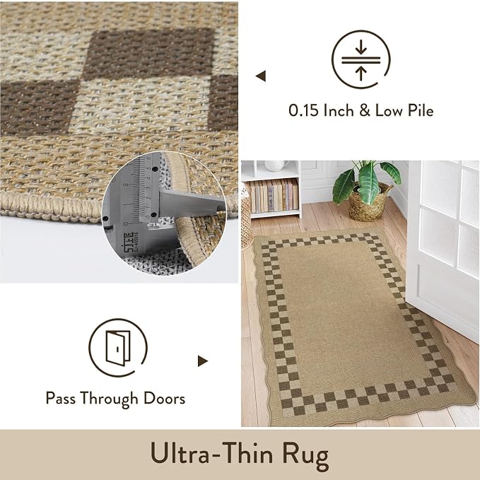 LIVEBOX Easy Jute Checkered Outdoor 5x7 Rug - Image 7