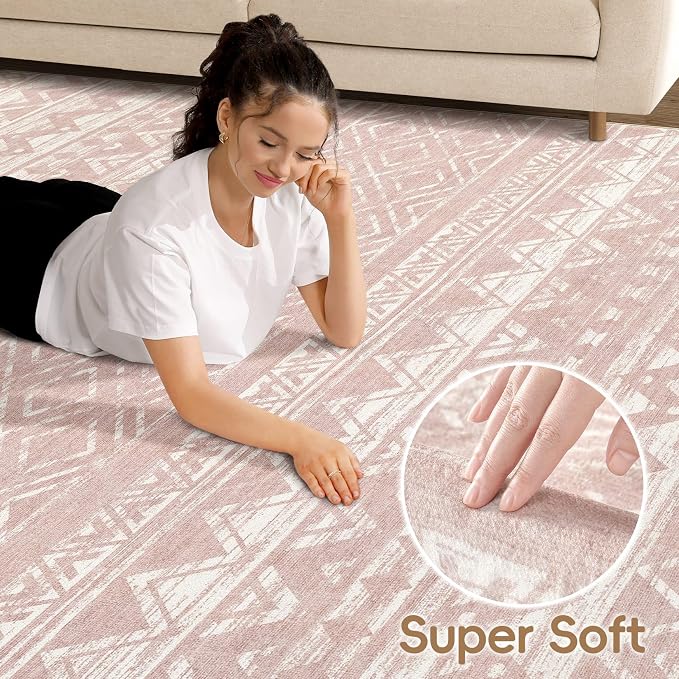 cotiled 8x10 Area Rugs Living Room Rug: Washable Boho Rugs - Image 2