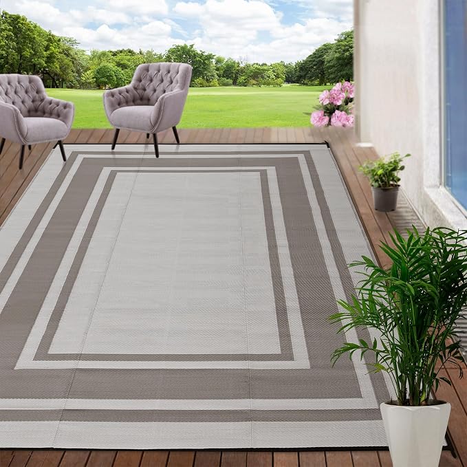RURALITY Outdoor Rugs 6x9 Feet Waterproof by RURALITY