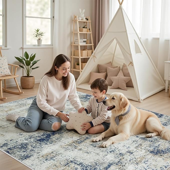 9x12 Area Rugs Living Room Rugs: Large Washable Rug - Image 7