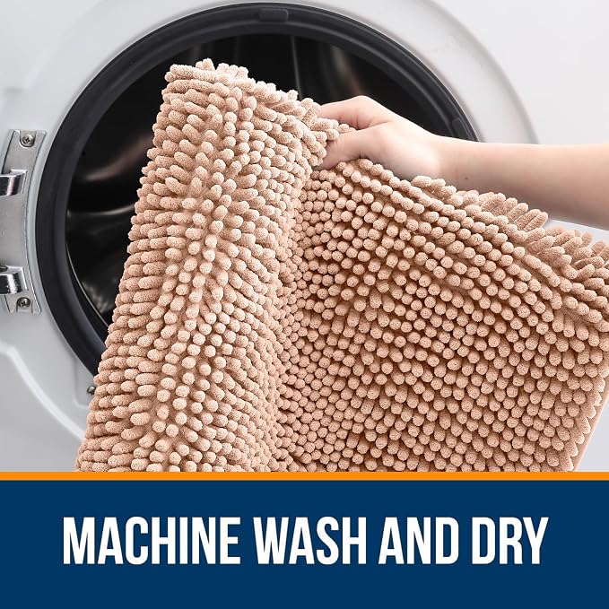 OLANLY Large Bathroom Rugs 45x27, Extra Soft Absorbent Chenille Bath Rugs - Image 5