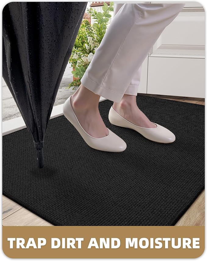 Color&Geometry Ultra Thin Indoor Door Mat 24"x36", Non Slip Rubber Backed Dirt - Image 6