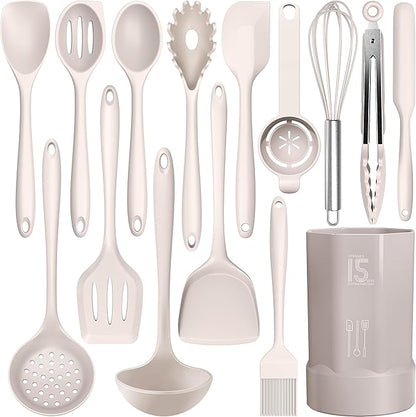 AOTHOD Silicone Cooking Utensils Set by Safeandsuitableforuse