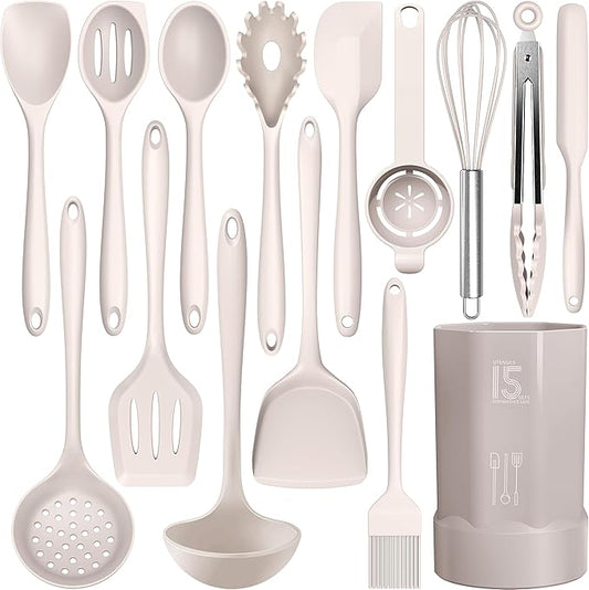 AOTHOD Silicone Cooking Utensils Set by Safeandsuitableforuse