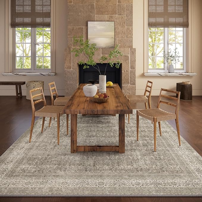 Washable Area Rugs for Living Room: 8x10 Bedroom Rug Boho Vintage Area Rug - Image 5