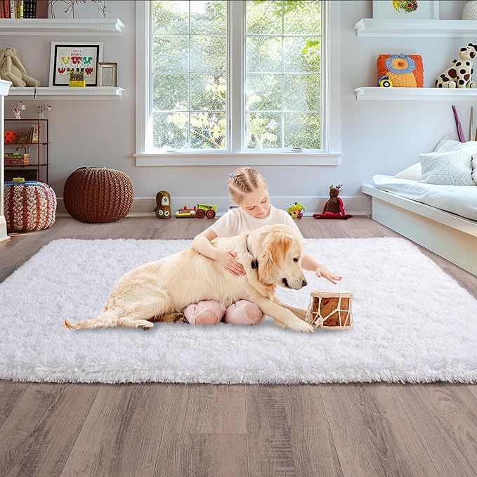 9x12 Large White Fluffy Area Rugs - Image 3
