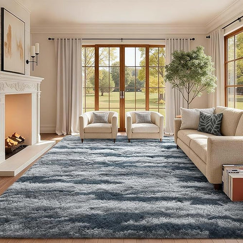 8x10 Ft Extra Large Shag Rugs for Living Room, Tie Dyed Ultra Soft Fluffy Furry by Cuzwlovita