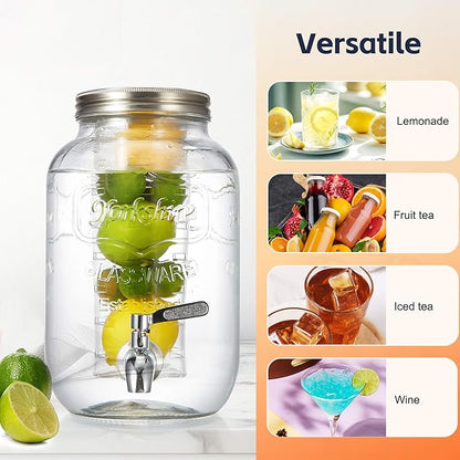 2 Gallon Drink Dispensers for Parties, 1 Pack Glass Beverage Dispenser - Image 5