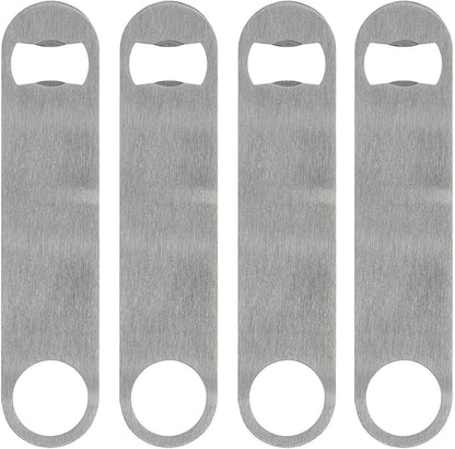 KISEER Heavy Duty Stainless Steel Flat Bottle Opener, 4 Pack Beer Bottle Opener by KISEER