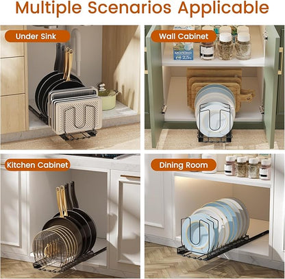 Housolution 2 Pack Pull Out Pot and Pan Organizer - Image 3