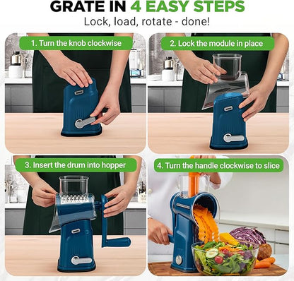 NutriChef 5 in 1 Cheese Grater & Shredder | 5 Different Blades - Image 2