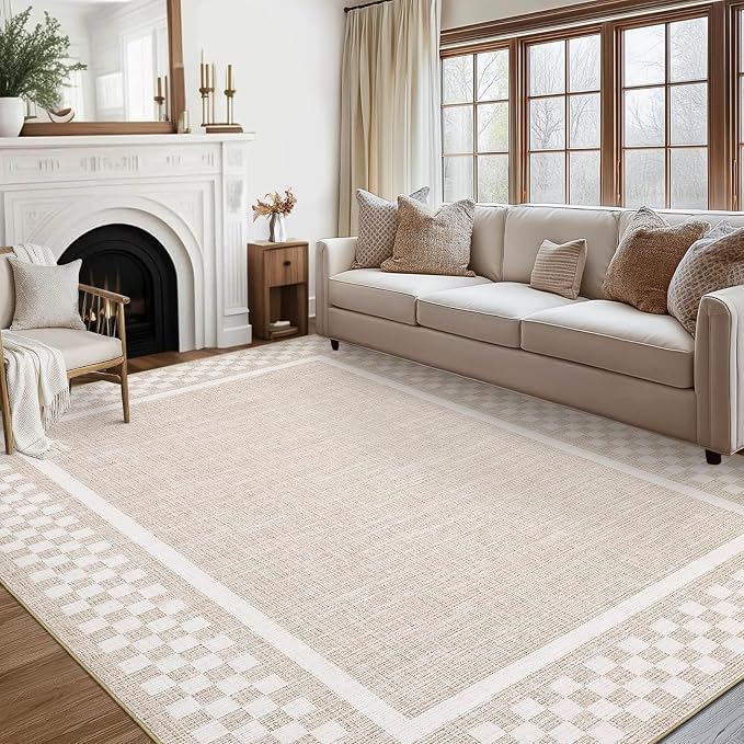 GarveeHome Area Rug 9x12 Living Room Rug Modern Bordered Soft Large Area Rugs - Image 9