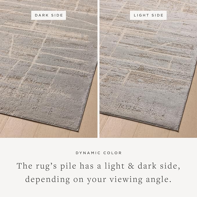 Loloi Amber Lewis Monty Collection MOT-07 Natural/Mist 6'-7" x 9'-3", .50" Pile - Image 3