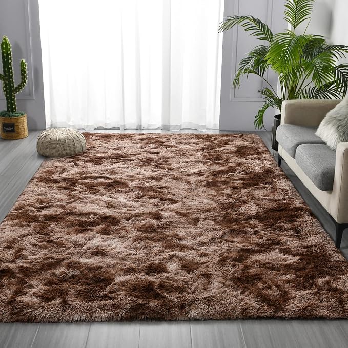 Deerhoo Large Shag Area Rugs 6 x 9, Tie-Dyed Plush Fuzzy Rugs - Image 2