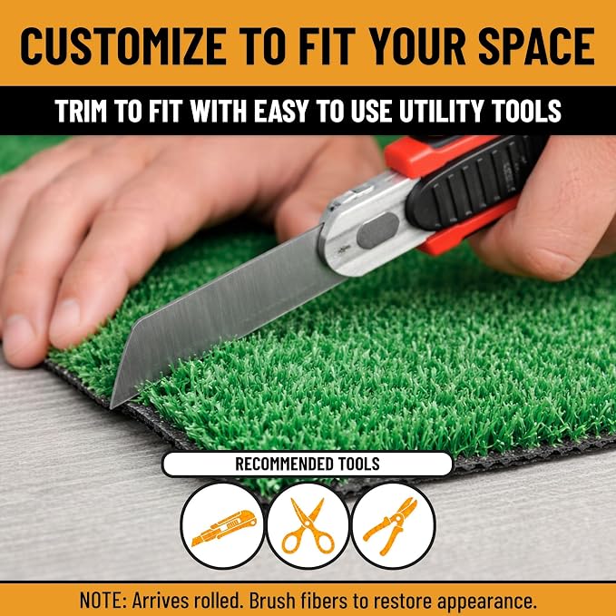 Ottomanson Artificial Grass Runner Lite 22" x 30', Fake Grass - Image 8