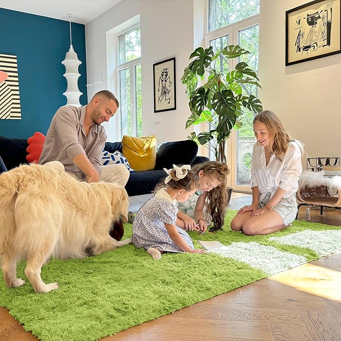 OLANLY Area Rugs for Living Room Bedroom, Machine Washable 4x5.9 ft Soft Fluffy - Image 6