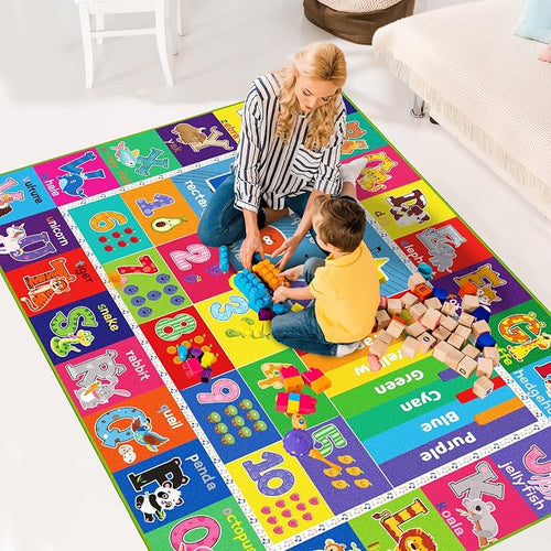 ABC Kids Rug for Playroom, Educational Play Mat for Kids, Preschool Rugs - Image 2