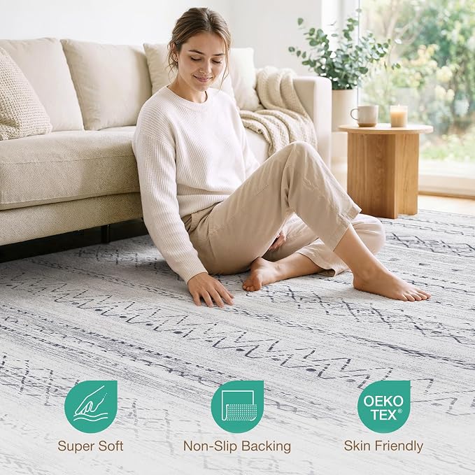 cotiled 5x7 Area Rugs Living Room Rug: Washable Boho Rugs - Image 5