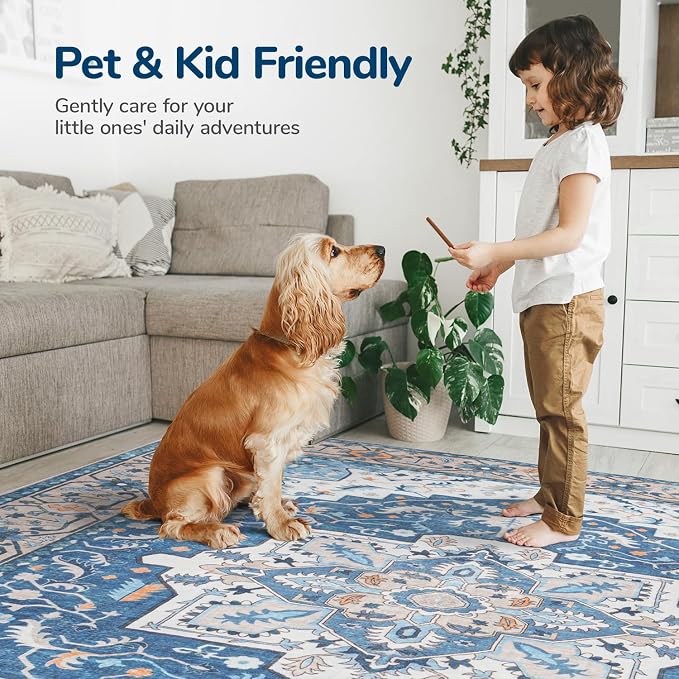 Lessymo Area Rugs 9x12 Living Room, Large Area Rug Machine Washable Area Rug - Image 4