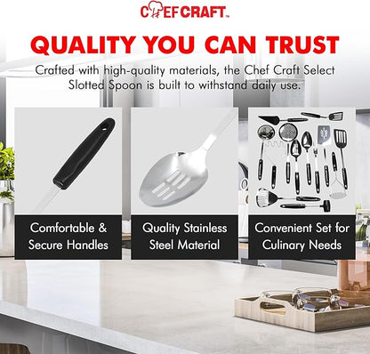 Chef Craft Select Slotted Spoon, 12.75 inch, Stainless Steel - Image 6