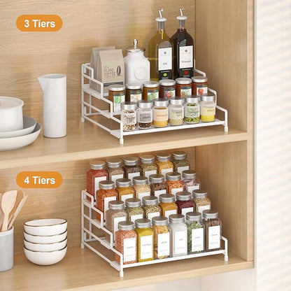 RUILALIFE 4-Tier-Spice-Rack-Organizer-for-Cabinet, Adjustable Depth Spice - Image 5