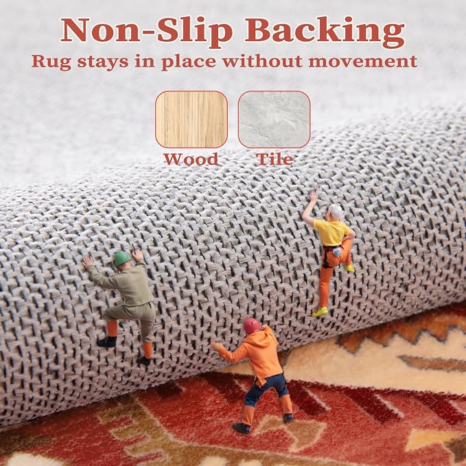 SERISSA 9x12 Area Rugs for Living Room, Large Washable Non-Slip Boho Rug - Image 5