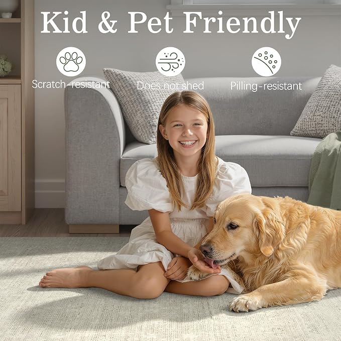 DCX 9x12 Beige Rug, Kid & Pet Friendly - Image 5