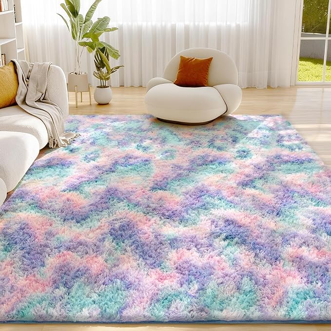 Litanika 6x9 Fluffy Shag Faux Fur Area Rug by Litanika