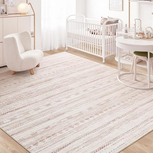 8x10 Pink Area Rugs for Living Room Machine Washable Rug Distressed Girls by Tchdio