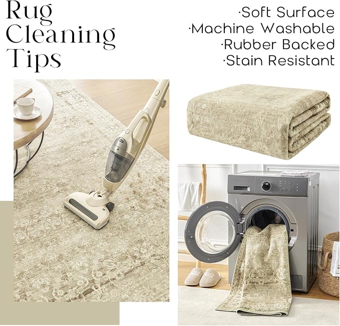 BILEEHOME Cream and Light Tan Rug - Image 4