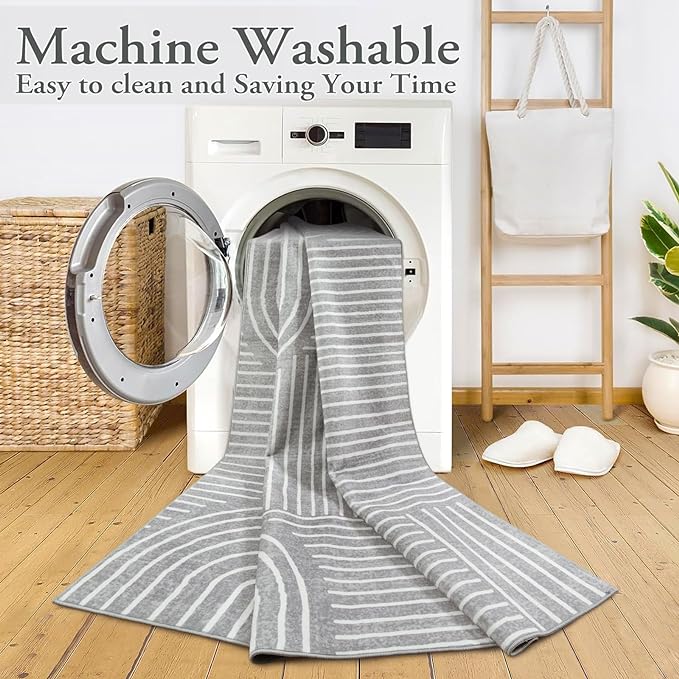 Lahome Abstract Area Rug 6x9, Soft Washable Rug - Image 2