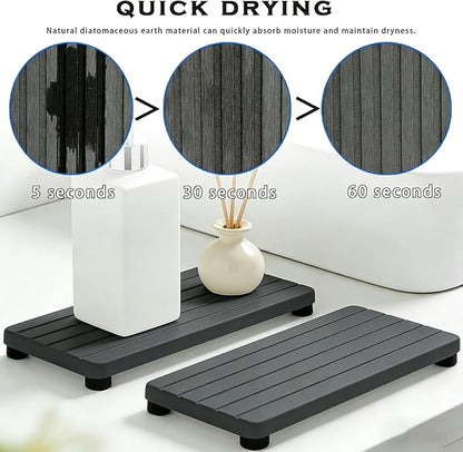 2PCS Stone Drying Tray, Water Absorbing Stone Tray - Image 2