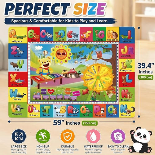 ABC Kids Play Rug, Non-Slip Classroom Carpet, soft low-pile surface, non-slip - Image 2