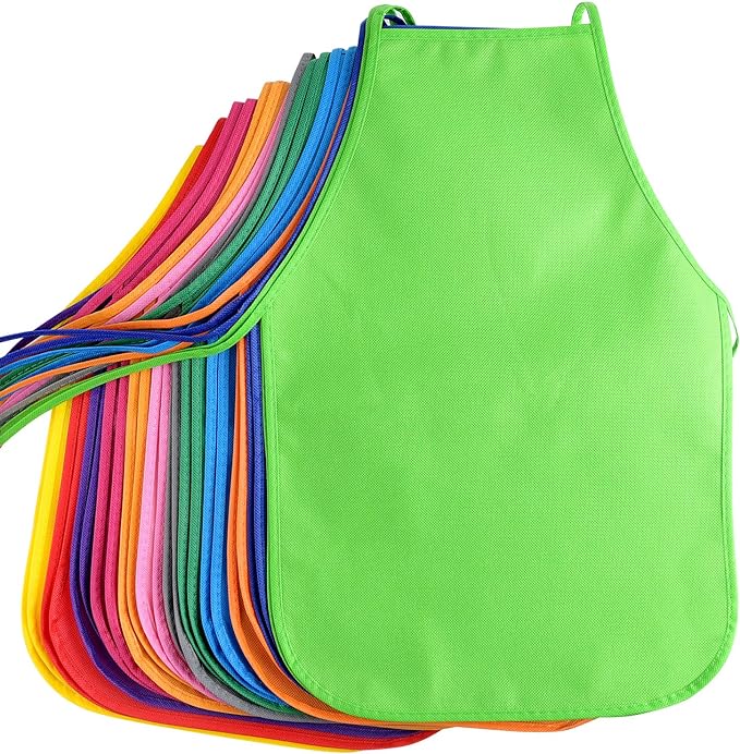 KUUQA 16/24/30/36/40Pcs Kids Apron Painting Aprons - Image 2