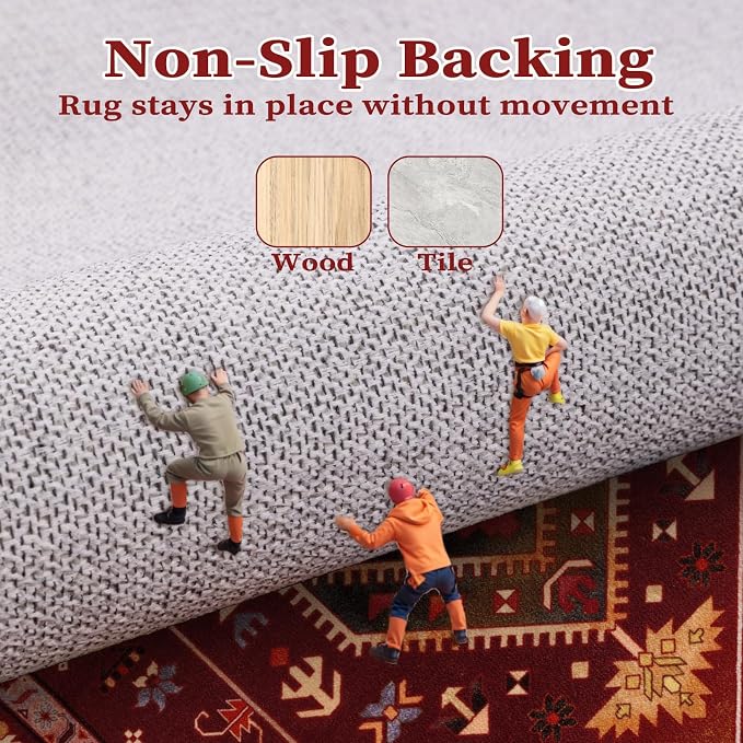 SERISSA 6x9 Area Rugs for Living Room, Large Washable Non-Slip Boho Rug - Image 5