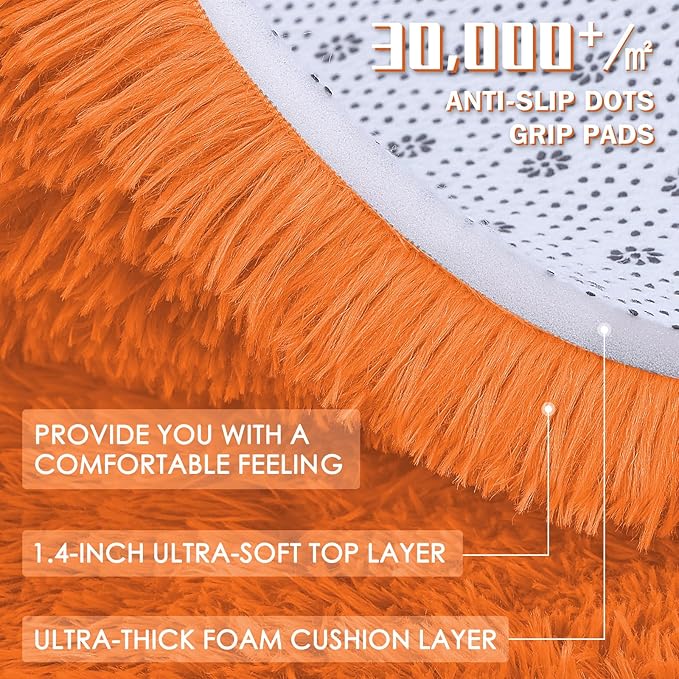 OLANLY Area Rugs for Living Room Bedroom, Machine Washable 4x5.9 ft Soft Fluffy - Image 6