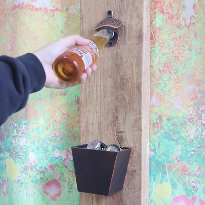 Old Style Wall Mounted Bottle Opener, Antique Copper Outdoor Beer Top Opener - Image 4