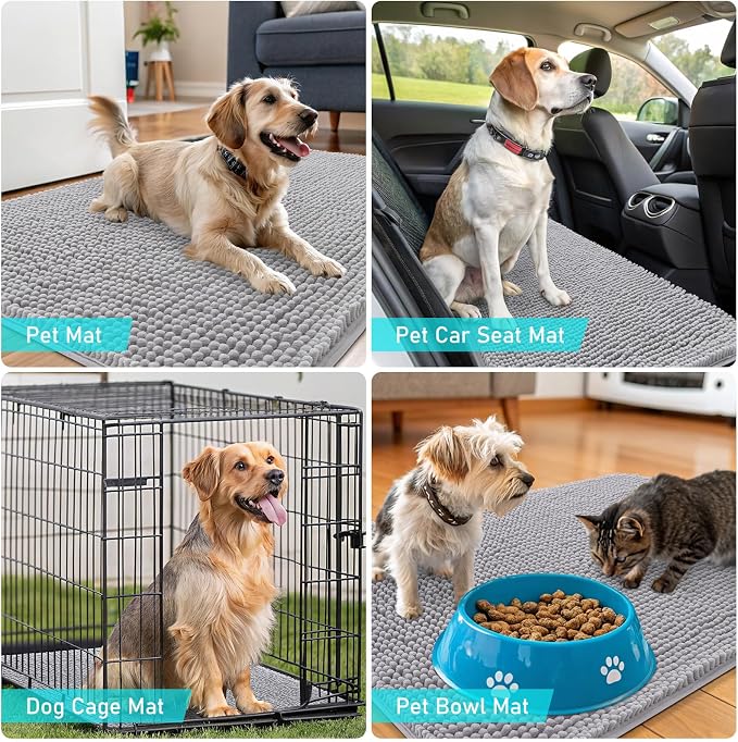 OLANLY Dog Door Mat for Muddy Paws 44x32, Absorbs Moisture and Dirt, Absorbent - Image 7