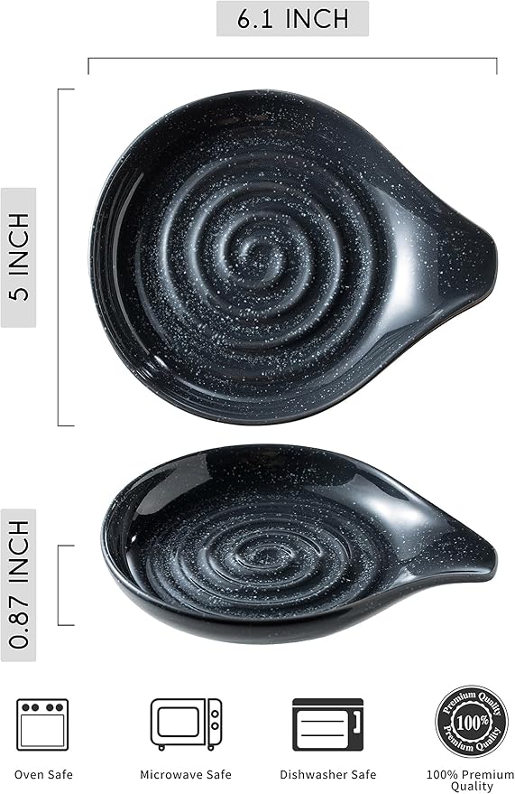 LAUCHUH Spoon Rest, Ceramic Spoon Holder - Image 2