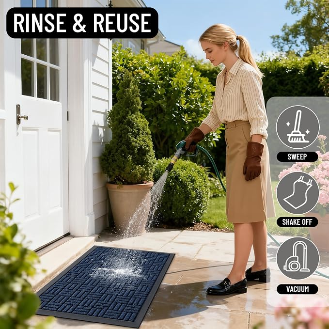 OLANLY Front Door Mat Outside Entrance 59x23, Heavy Duty Sturdy Natural Rubber - Image 8