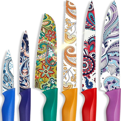 Astercook Paisley Pattern Knife Set by Astercook