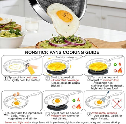 Non Stick Frying Pans, 10-inch Hybrid Frying Pans Nonstick Stainless Steel - Image 4