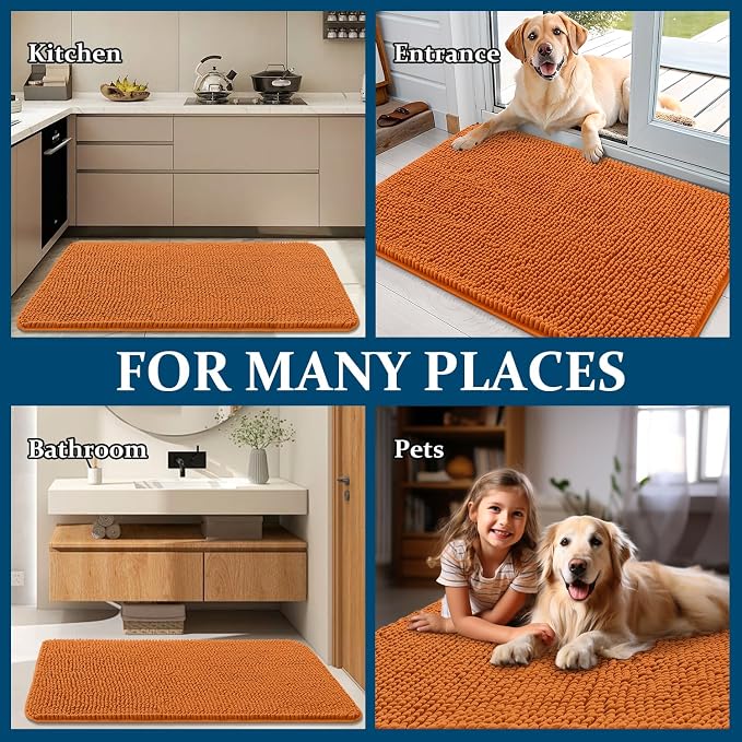 OLANLY Dog Door Mat for Muddy Paws 36x24, Absorbs Moisture and Dirt, Absorbent - Image 8