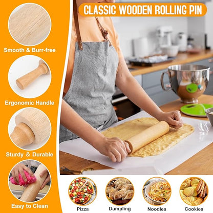 Wooden Rolling Pins for Baking, Small Dough Roller - Image 3